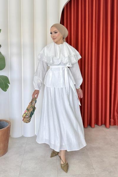 Sevim Etekli Takım Beyaz