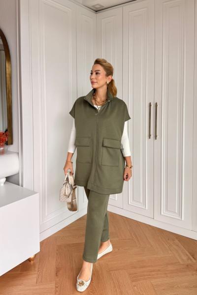 Efsun Pantolonlu Takım Haki