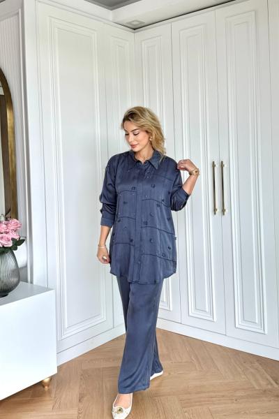 Işıl Pantolonlu Takım Lacivert