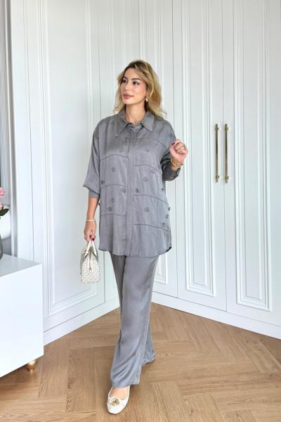 Işıl Pantolonlu Takım Antrasit