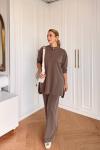 Lady Pantolon Takım Kahverengi