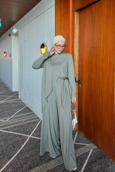 Müjde Pantolonlu Takım Haki