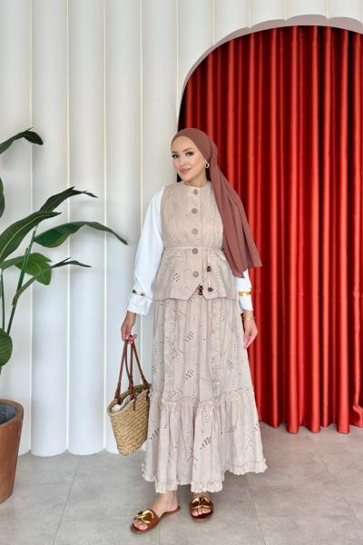 Saadet Etekli Takım bej