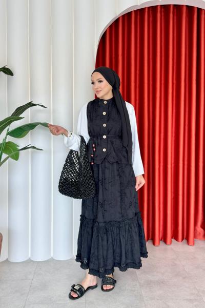 Saadet Etekli Takım Siyah