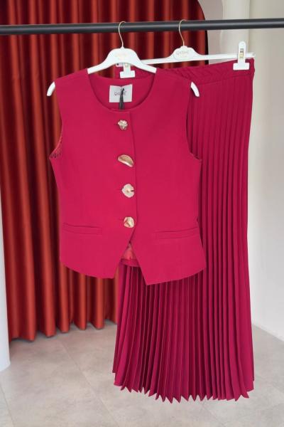 Sıla Etekli Takım Kırmızı