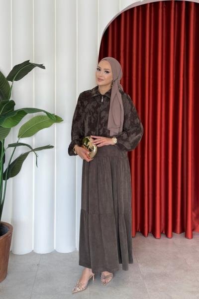 Sinem Elbise Takım Acı kahve