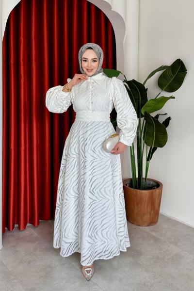 Ünzile Elbise Beyaz