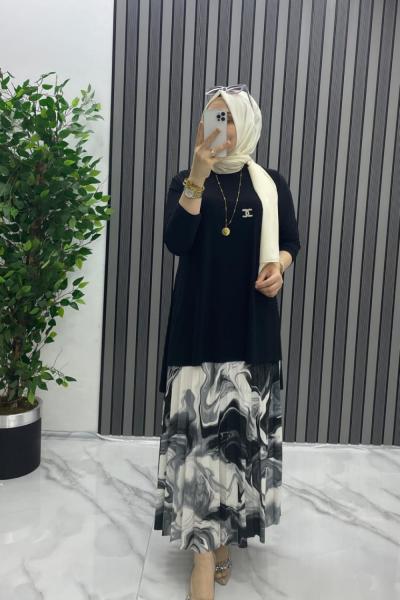 Aşkın etekli takım  Siyah