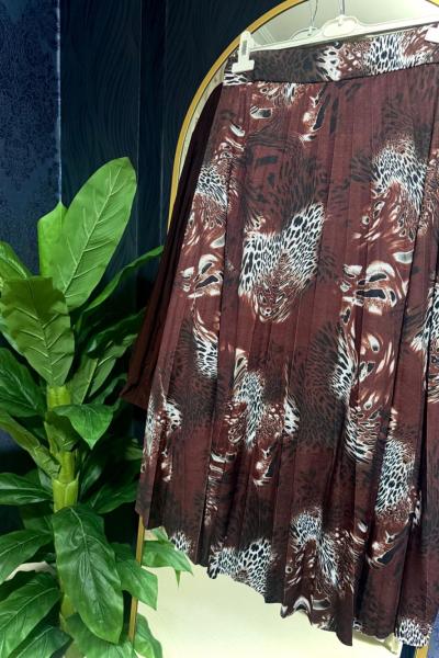 Bade etekli takım  Kahverengi