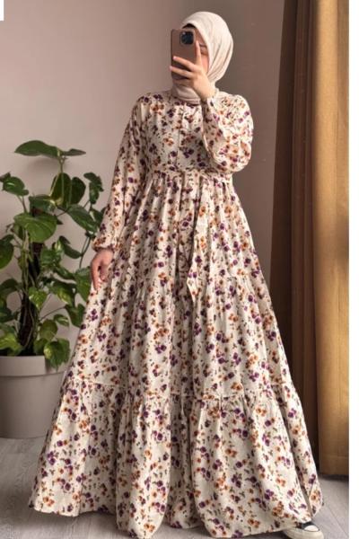 Çiçek elbise  Bej