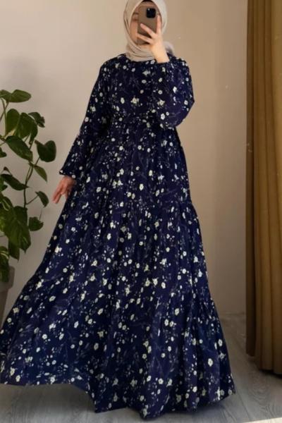 Çiçek elbise  Lacivert