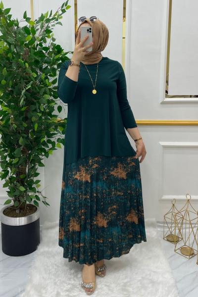 Fatoş etekli takım  Zümrüt