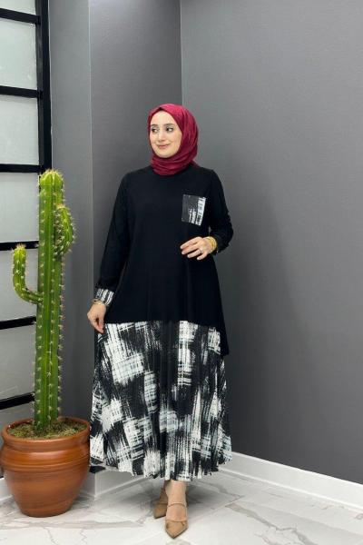 Fusun cepli etek takım  Siyah