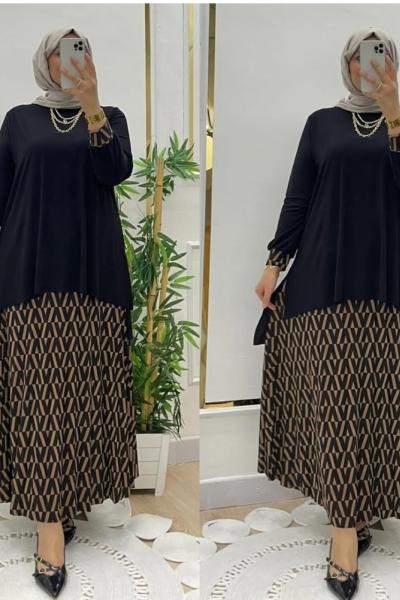 Garnili etek takım  Siyah Taba