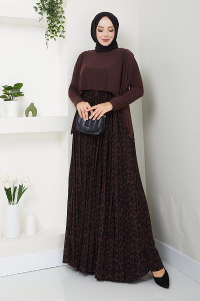 Kumsal elbise Kahverengi