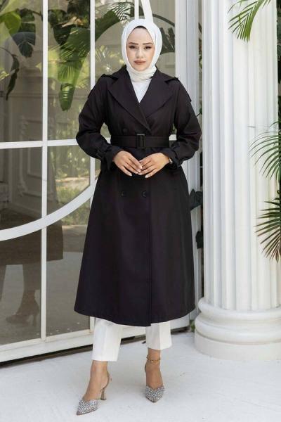 Peri trençkot Siyah