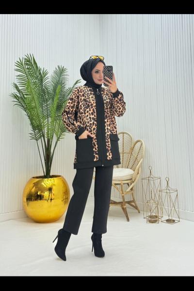 Pervin leopar takım Siyah