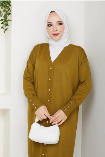 SUEDA Hırka Yağ Yeşili