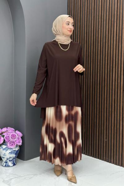 Şükran Etekli takım  Kahverengi